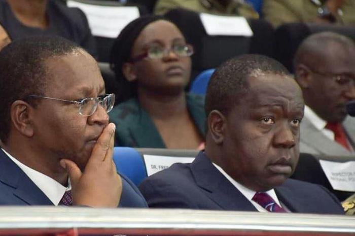 File image of Interior CS Fred Matiangi with PS Karanja Kibicho