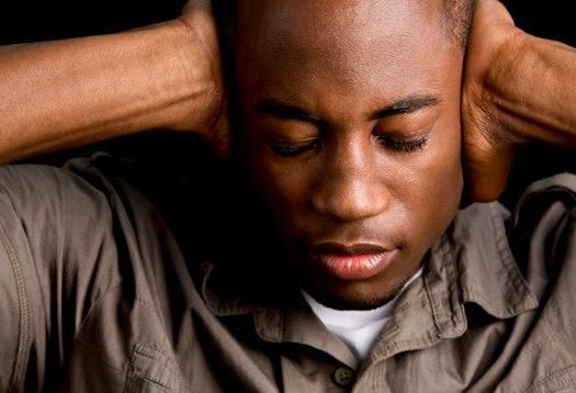 Depressed black man