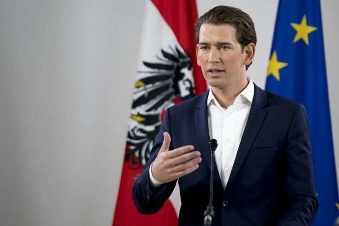 Austrian Foreign Minister Sebastian Kurz holds a press conference after being appointed as head of the country's centre-right People's Party on May 14, 2017 in Vienna