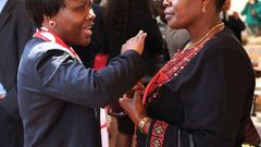 Nominated MP Cecily Mbarire and Bomet East MP Beatrice Kones (Right)