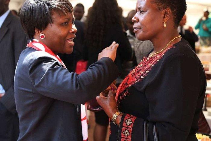 Nominated MP Cecily Mbarire and Bomet East MP Beatrice Kones (Right)