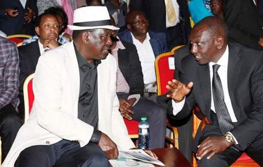 DP William Ruto and Opposition leader Raila Odinga