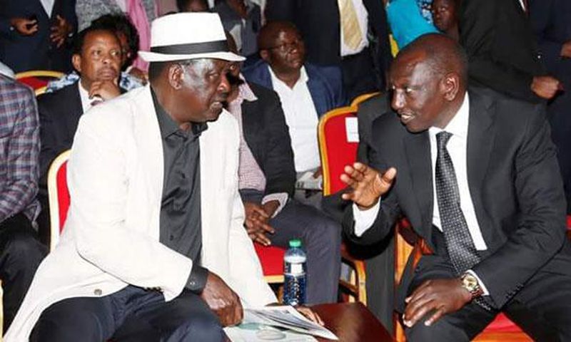 DP William Ruto and Opposition leader Raila Odinga