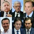 This combination of file pictures 10 of a list of almost 100 top politicians suspected of involvement in a massive embezzlement and bribery conspiracy that fleeced state oil company Petrobras and funneled dirty money into leading political parties