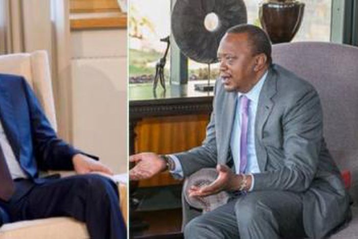 President Uhuru Kenyatta (right) and Russian President Vladimir Putin