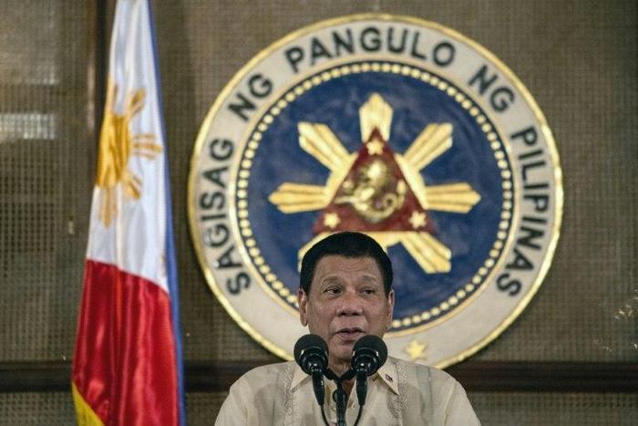 Philippine President Rodrigo Duterte gives a speech in Manila on November 3, 2016