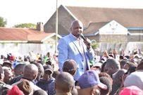 Moses Kuria addressing residents at Nyanturago Catholic Church Mosamaro Masaba in Nyamira on Saturday