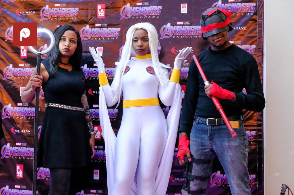 Marvel fans in costumes