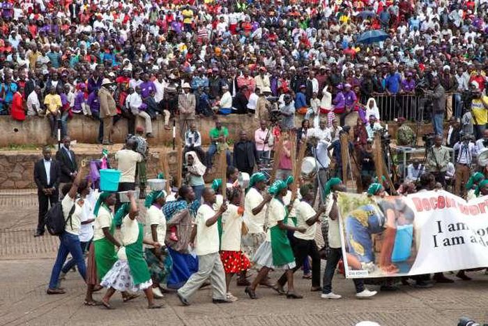 Workers during a past labor day celebrations