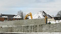 A wall divides a connecticut town