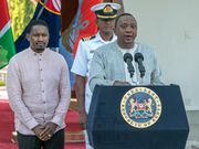 President Uhuru Kenyatta during a presser at State House