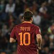 Roma's forward from Italy Francesco Totti runs during the Italian Serie A football match Roma vs Juventus, on May 14, 2017 at Rome's Olympic stadium