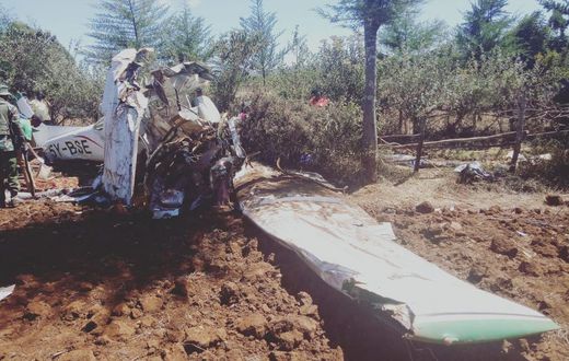 Site of the plane crash in Makutano Forest in Londiani, Kericho County