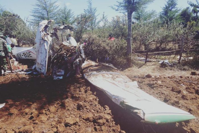 Site of the plane crash in Makutano Forest in Londiani, Kericho County