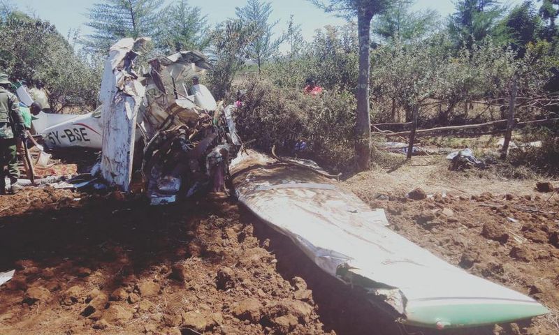 Site of the plane crash in Makutano Forest in Londiani, Kericho County