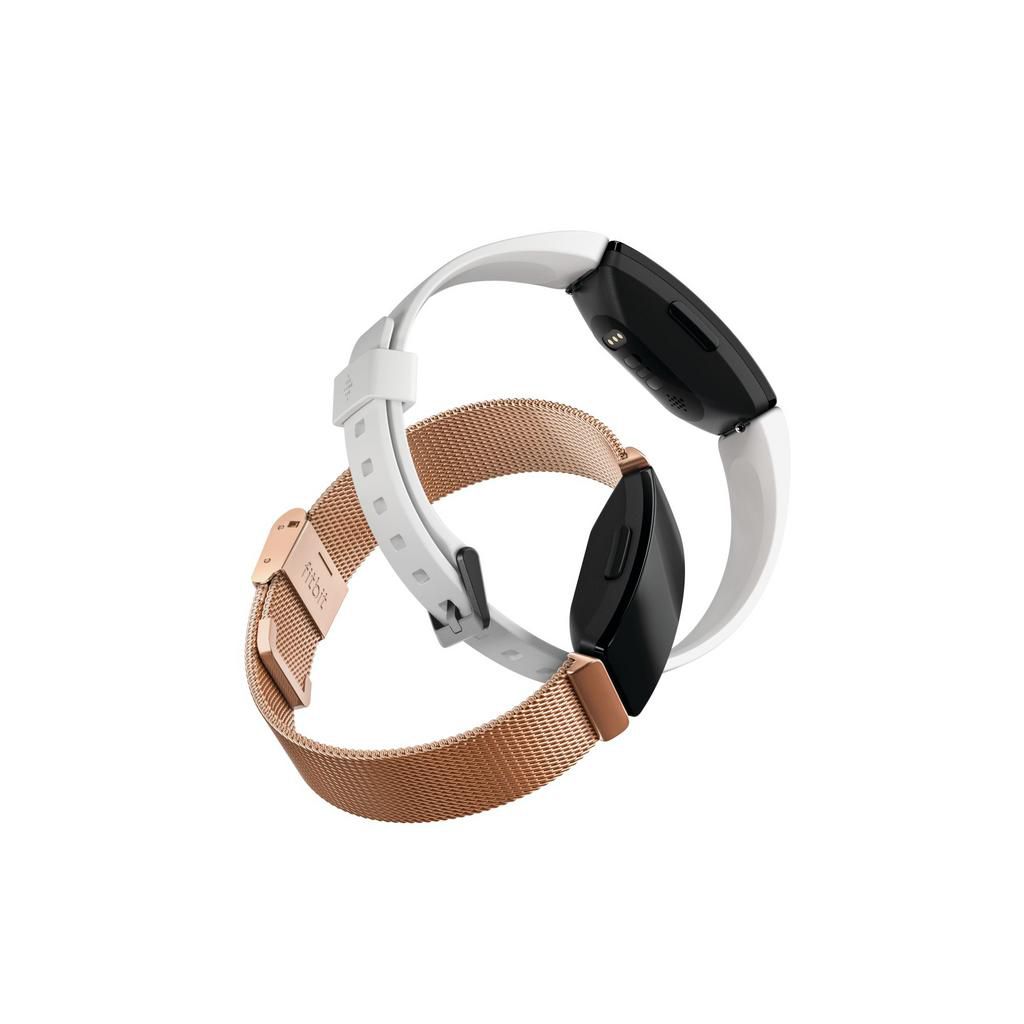 The metal mesh band adds a classy touch to the Inspire HR.