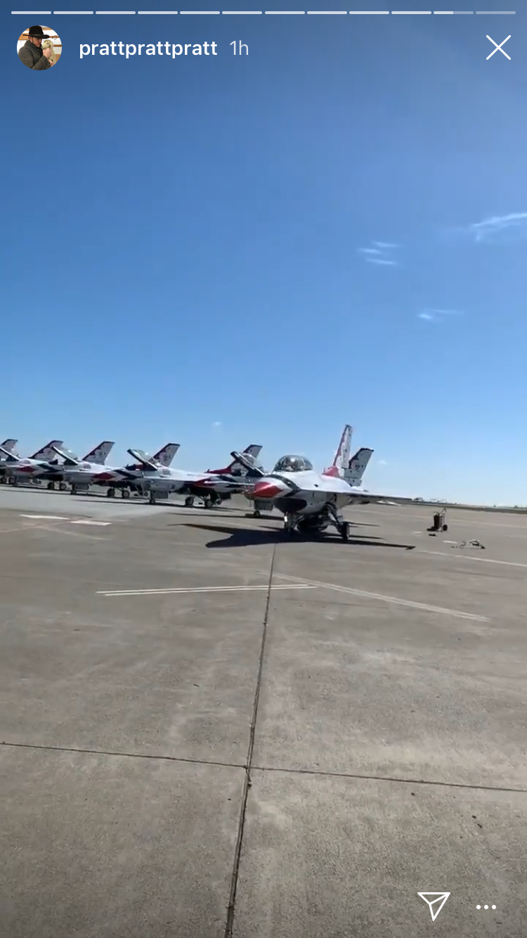 Chris Pratt's Insta'ing From an Air Force Base