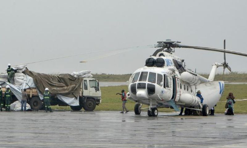 World Food Programme (WFP) helicopters flew in much-needed food supplies to Ibo Island and Quissanga in northern Mozambique