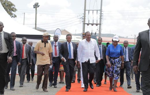 President Uhuru Kenyatta received in Masii for the launch of NIIMS registration (PSCU)