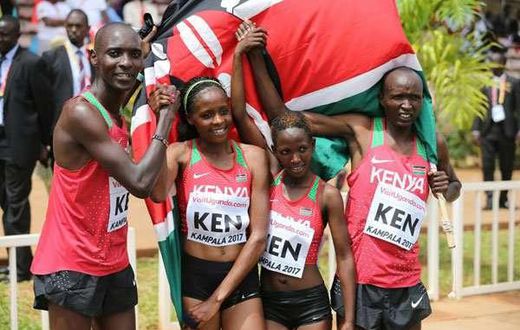 Team Kenya at the IAAF Cross Country in Kampala