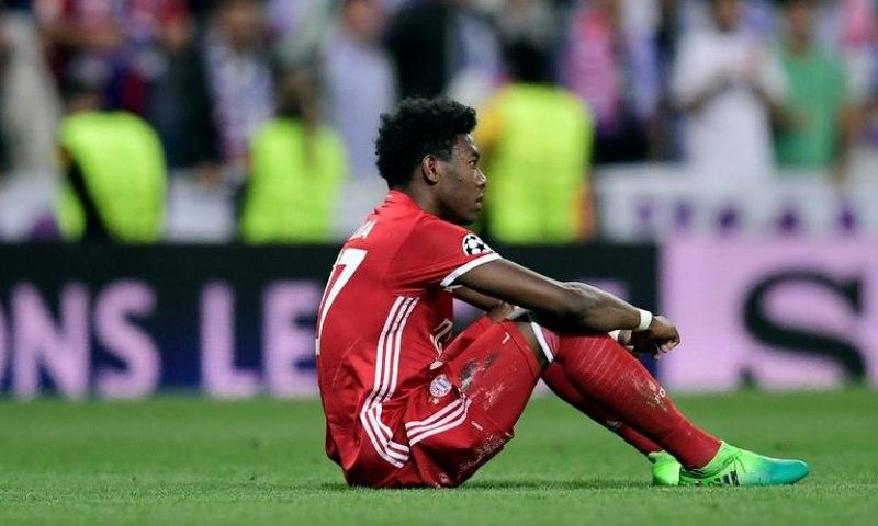 Bayern Munich's David Alaba limped off after just 16 minutes of Bayern's 2-2 draw at home to Mainz on April 22, 2017