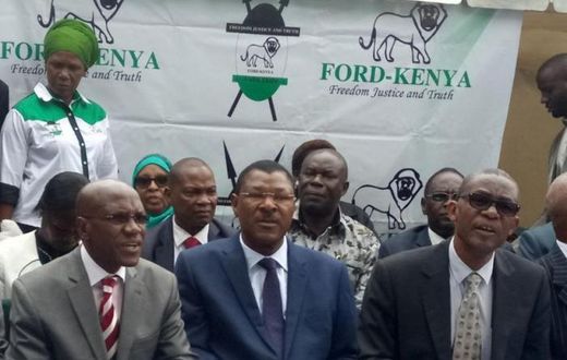 File image of Bonny Khalwale, Moses Wetangula and Esseli Simiyu. Ford Kenya has distanced itself from any deal with DP Ruto