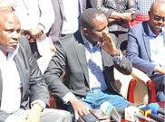 MPs William Kisang (Marakwet West), Kangogo Bowen (Marakwet East) and Marakwet county assembly speaker Phillemon Sabulei in Eldoret on Saturday, March 9, 2019