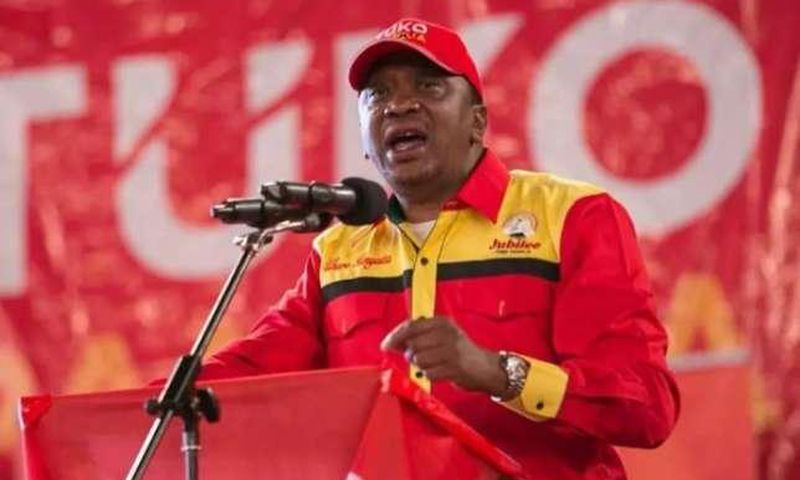 President Uhuru Kenyatta addressing Jubilee Supporters at a past event