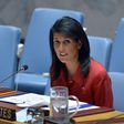 US Ambassador to the UN and UN security council president, Nikki Haley speaks during an United Nations Security Council meeting on Syria at the UN headquarters in New York on April 7, 2017