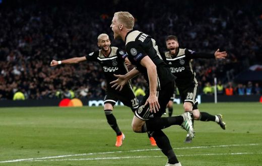 Ajax in wonderland: Donny van de Beek scored the winner as Ajax beat Tottenham 1-0 in the first leg of their Champions League semi-final