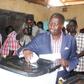 Baringo Governor Benjamin Cheboi casts his vote at Shimoni in Eldama Ravine during Jubilee Party primaries.