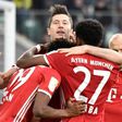 Bayern Munich celebrates after scoring during their German first division Bundesliga football match against Wolfsburg on April 29, 2017 in Wolfsburg, northern Germany