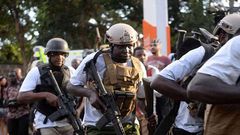 Police arriving at the Dusit complex