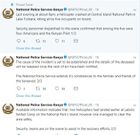 Tweets from National Police Service on the chopper crash