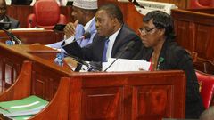 National Assembly Speaker Justin Muturi chairs the Committee on Appointments during the vetting of Education CS George Magoha (Twitter)