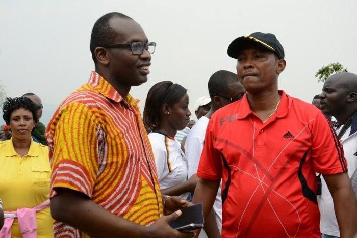 Willy Nyamitwe (L) is one of Burundi's most public voices, an active tweeter who frequently criticises the West for interfering in the central African nation