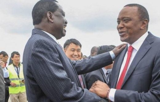 Nasa leader Raila Odinga and and President Uhuru Kenyatta.