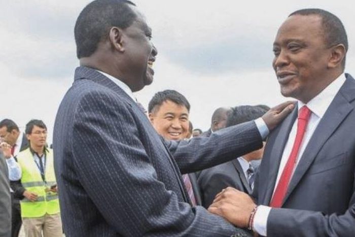 Nasa leader Raila Odinga and and President Uhuru Kenyatta.