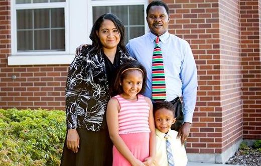 Amram Musungu and his family in the United States.