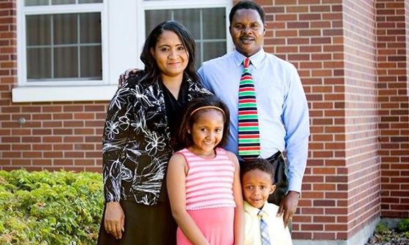 Amram Musungu and his family in the United States.