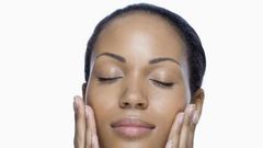 File photo: Woman with oily skin.