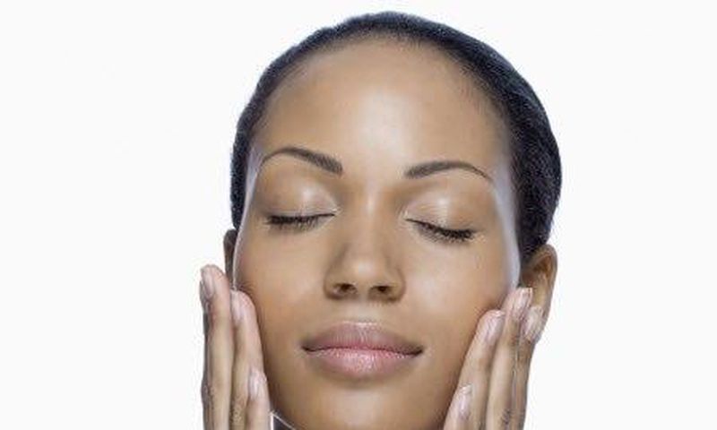 File photo: Woman with oily skin.