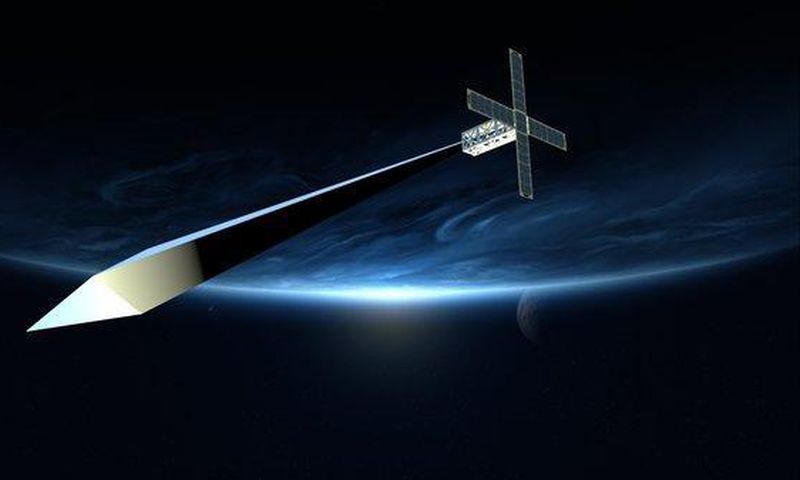 Shutdown leaves uninflated space sculpture circling in orbit