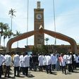 Kenyan medical students protest in solidarity with a doctor's strike in the capital Nairobi on January 19, 2017