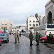 Syrian security forces cordon off the area following a suicide at a courthouse in Damascus on March 15, 2017