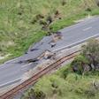 Earthquake damage to State Highway One on the South Island's east coast on November 14, 2016
