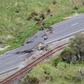 Earthquake damage to State Highway One on the South Island's east coast on November 14, 2016