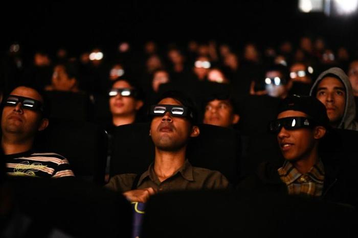 Venezuelan filmgoers watch "Avengers: Endgame" early on April 26, 2019; the superhero film, setting records worldwide, was screened early morning in Caracas to work around blackout issues