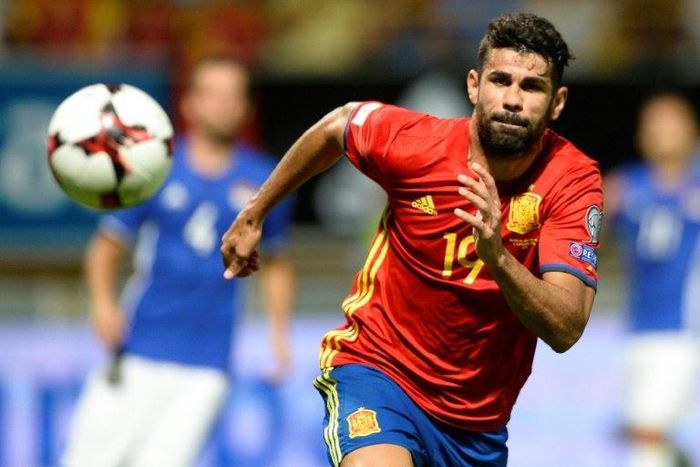 Spain's Diego Costa in action during a World Cup qualifier against Liechtenstein at the Reyno de Leon Stadium in 2016