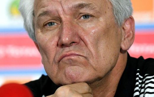 Tunisia's Polish coach Henryk Kasperczak giving a press conference in Libreville, Gabon on January 21, 2017 during the 2017 Africa Cup of Nations